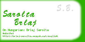 sarolta brlaj business card